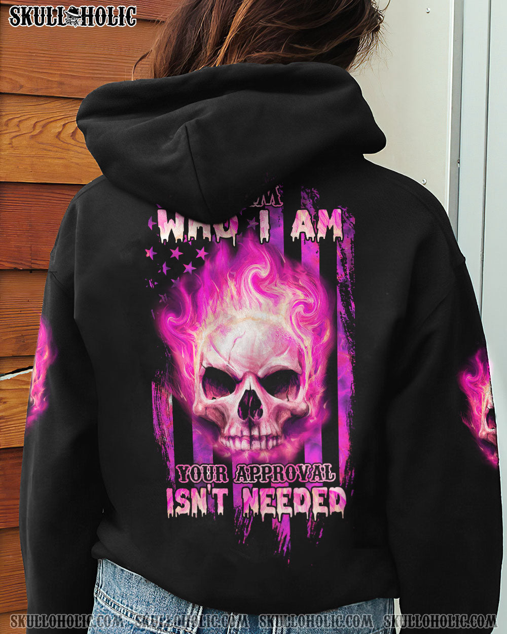 I AM WHO I AM FIRE SKULL FLAG ALL OVER PRINT - TLNZ0312223