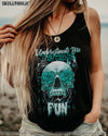 UNDERESTIMATE ME ROSE SKULL FLAG ALL OVER PRINT - TLTM2610222