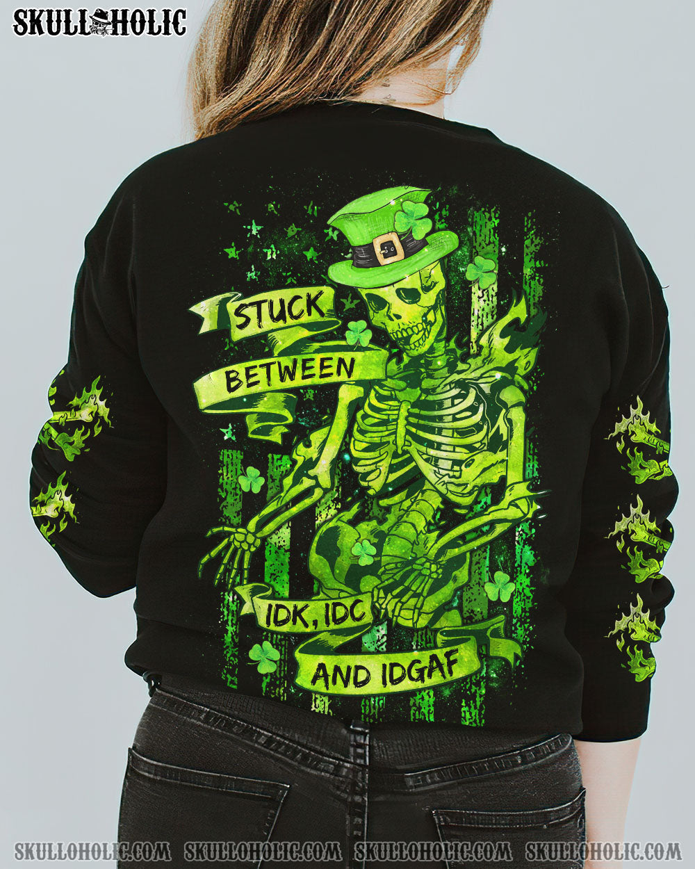 STUCK BETWEEN SKELETON FLAG PATRICK'S DAY ALL OVER PRINT - TLTW1801232