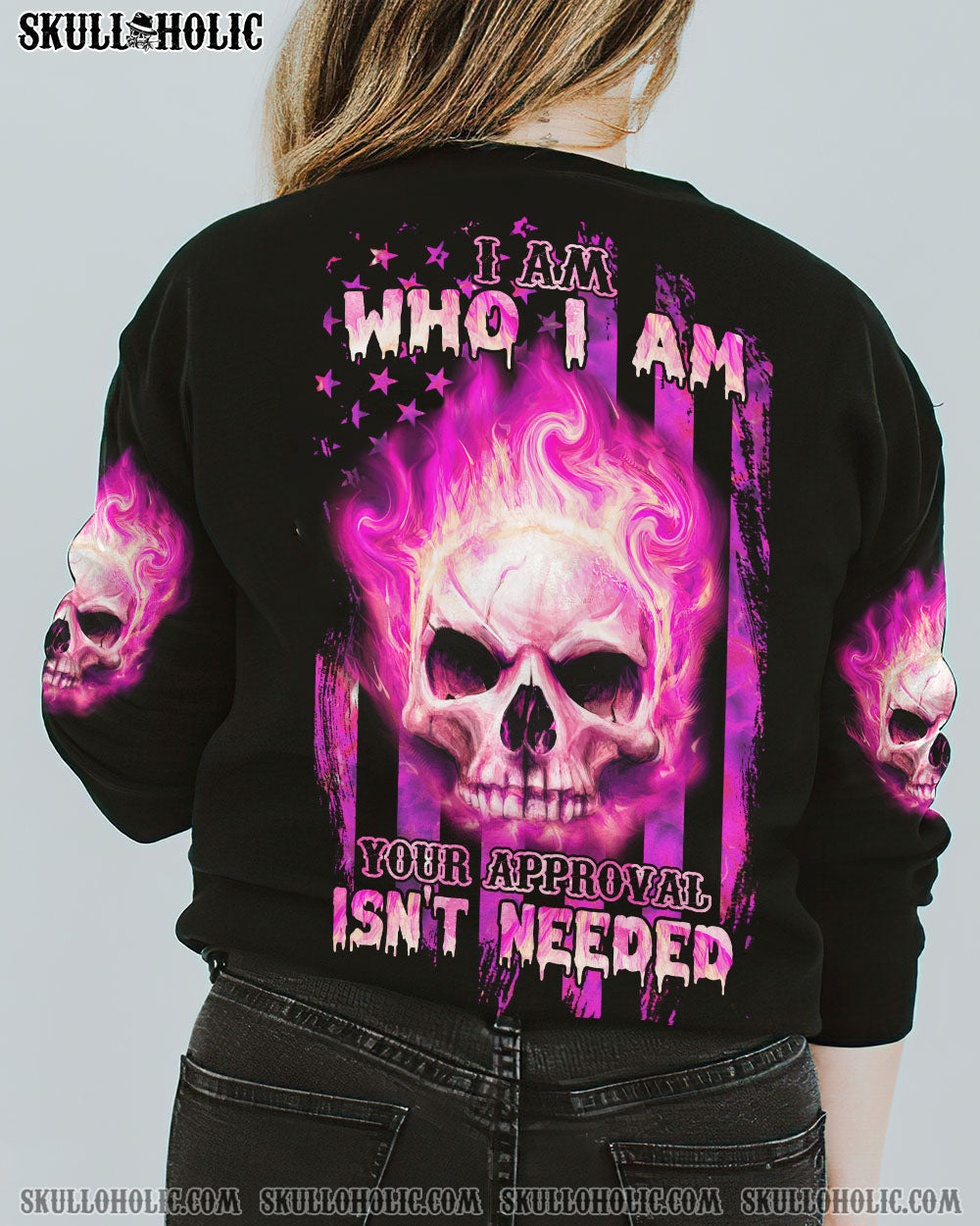 I AM WHO I AM FIRE SKULL FLAG ALL OVER PRINT - TLNZ0312223