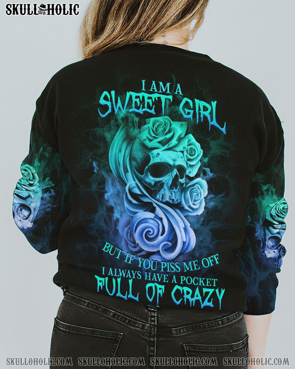 I AM A SWEET GIRL SKULL ROSE ALL OVER PRINT - YHHG2109221