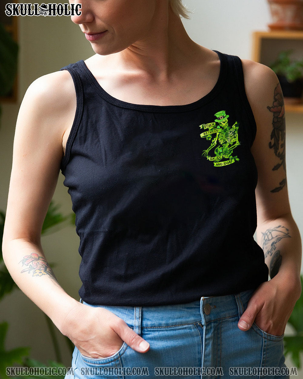 STUCK BETWEEN SKELETON FLAG PATRICK'S DAY ALL OVER PRINT - TLTW1801232