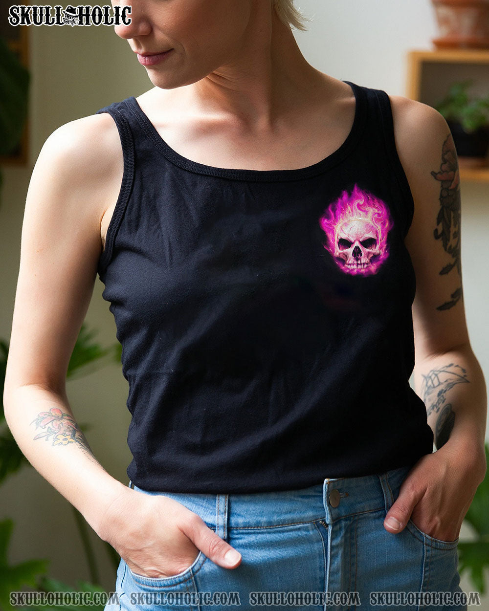 I AM WHO I AM FIRE SKULL FLAG ALL OVER PRINT - TLNZ0312223