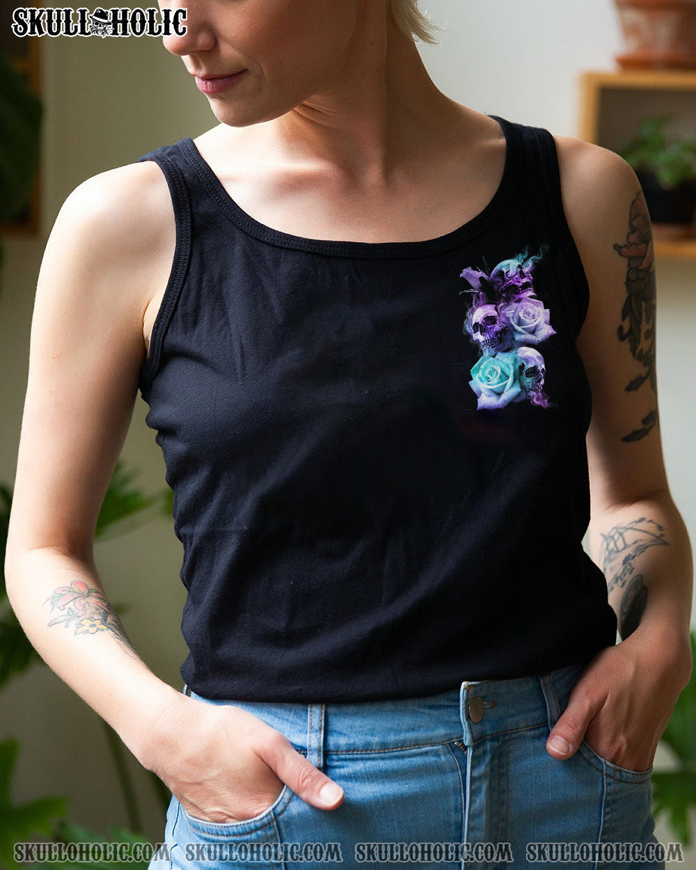 IF YOU THINK I'M A B 3 SKULLS ROSE ALL OVER PRINT - TLNO0111221