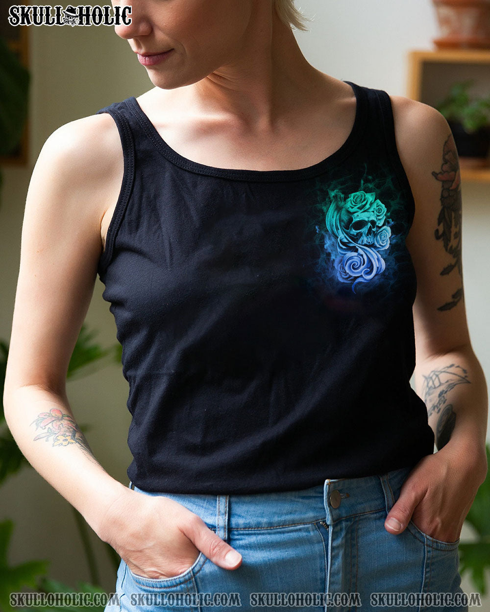 I AM A SWEET GIRL SKULL ROSE ALL OVER PRINT - YHHG2109221