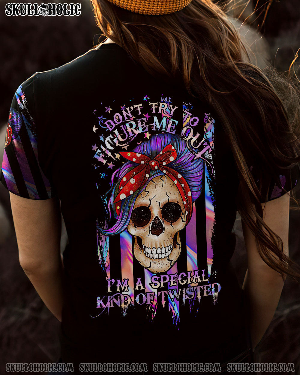 DON'T TRY TO PURPLE MESSY BUN FLAG ALL OVER PRINT - TLTR1512222