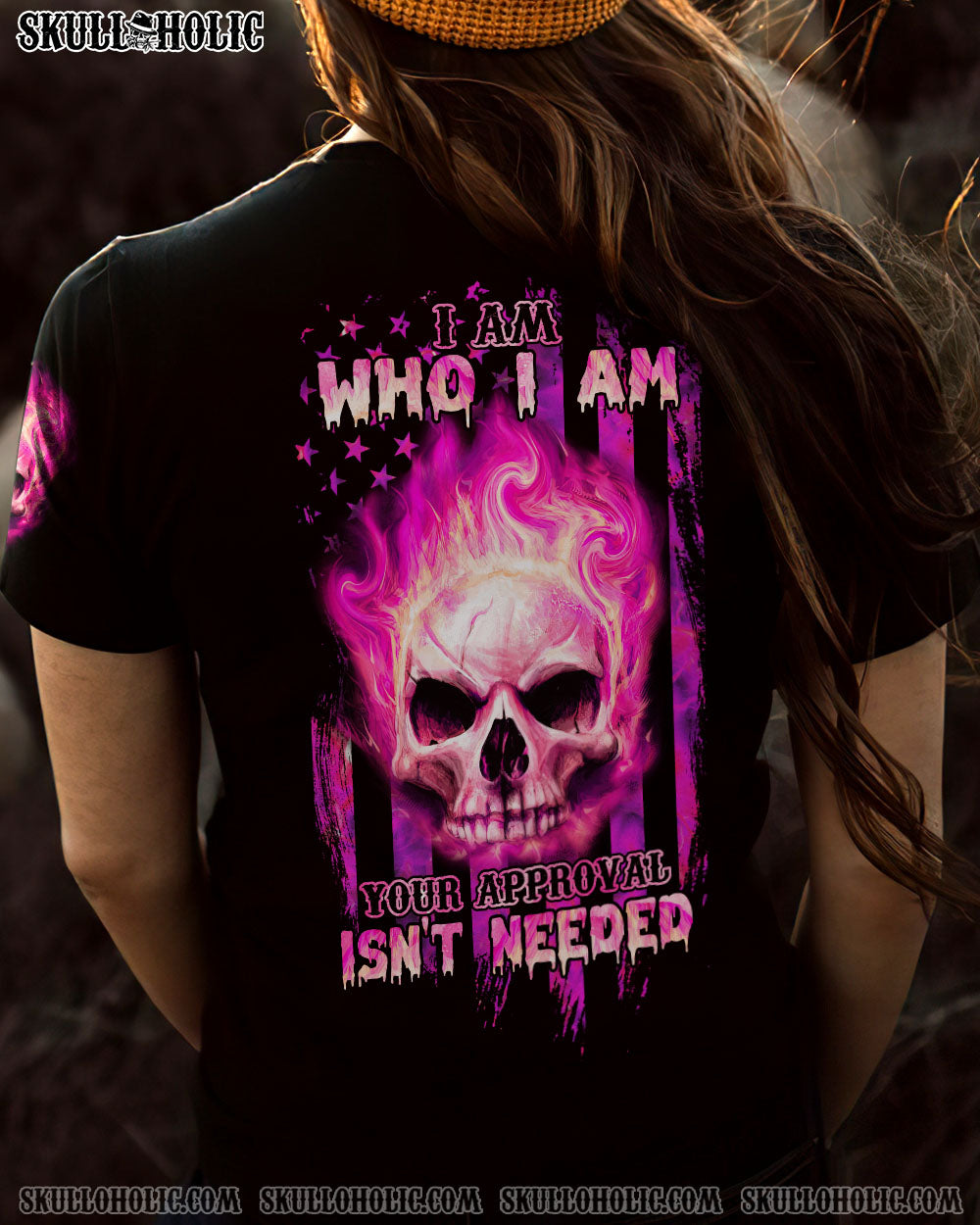 I AM WHO I AM FIRE SKULL FLAG ALL OVER PRINT - TLNZ0312223