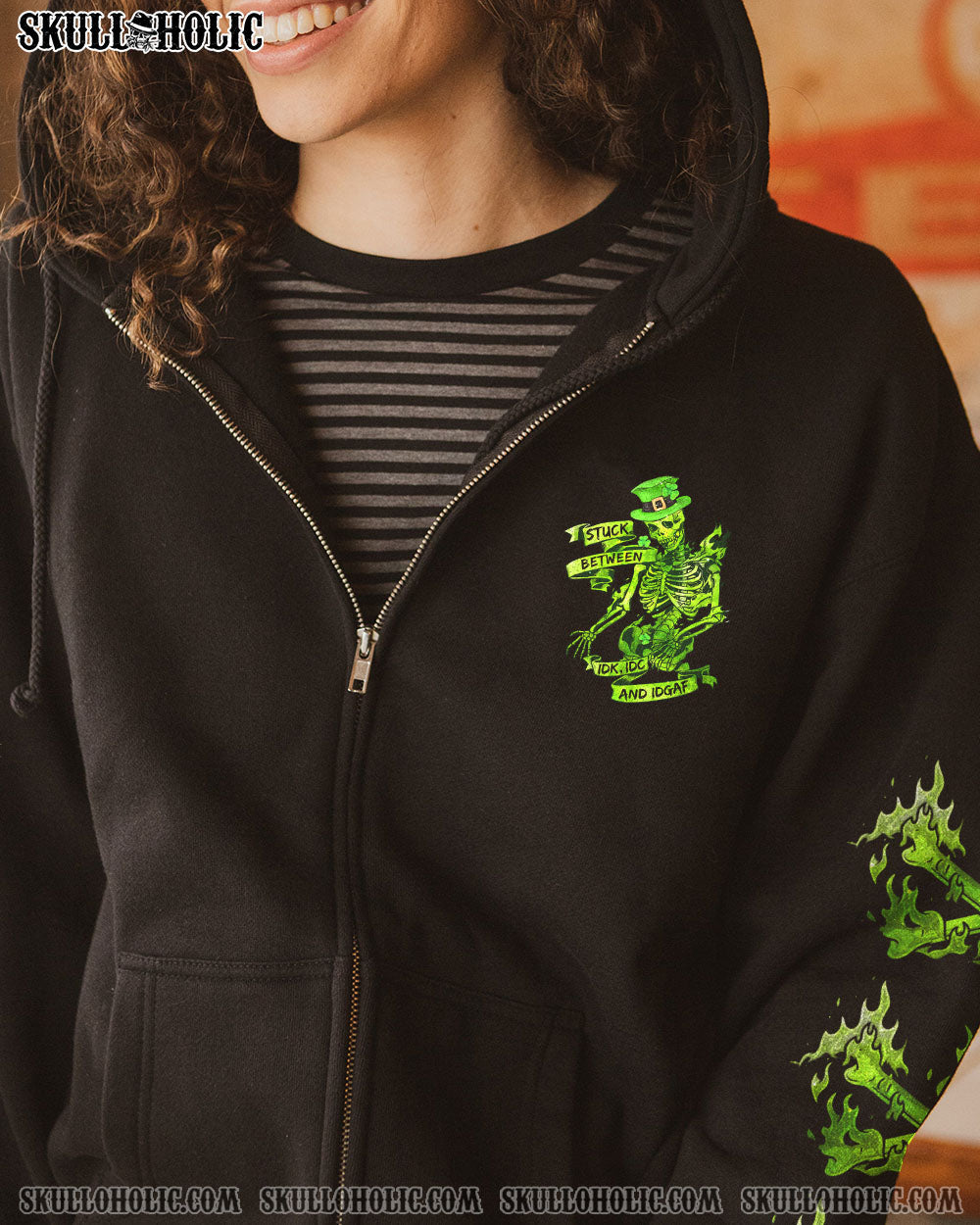 STUCK BETWEEN SKELETON FLAG PATRICK'S DAY ALL OVER PRINT - TLTW1801232