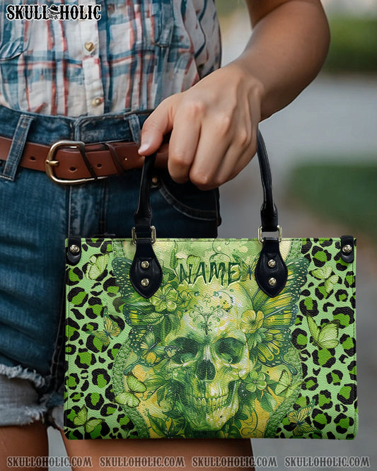 SKULL BUTTERFLY LEOPARD LEATHER HANDBAG - TYTD0404241