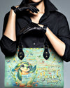 Don'T Worry Beach Happy Turtle Leather Handbag