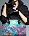 Bigcrowns DOLPHIN IN THE OCEAN LEATHER HANDBAG G0407244