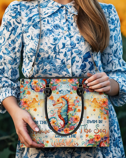 Live In The Sunshine Seahorse Leather Handbag