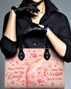 Smell The Sea Feel The Breeze Whale Leather Handbag