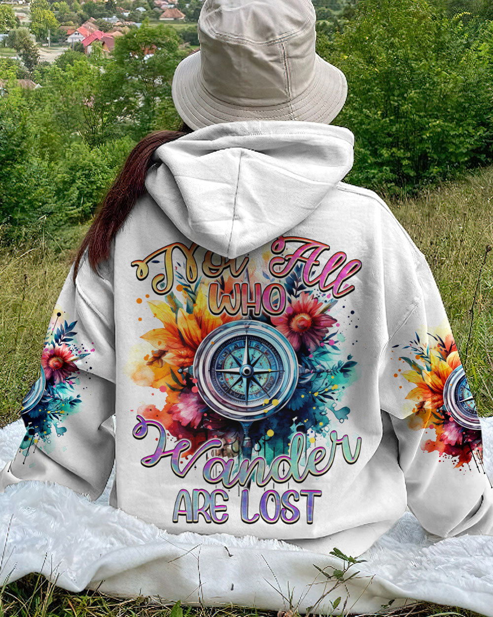 NOT ALL WHO WANDER ARE LOST COMPASS ALL OVER PRINT - TYTM0808233