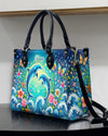 Dolphin Moon Leather Handbag