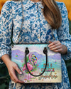 It'S 5 O'Clock Somewhere Flamingo Leather Handbag