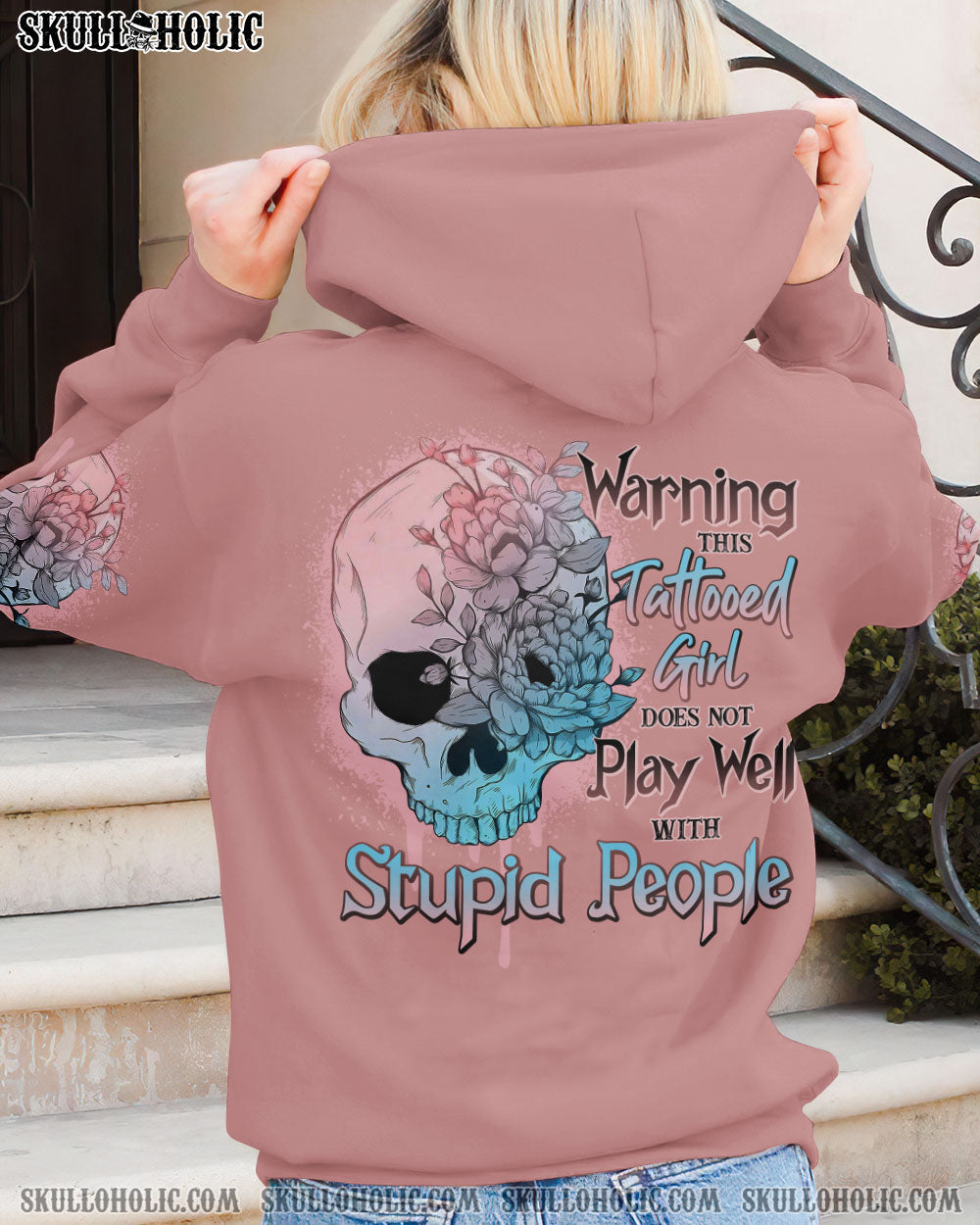 WARNING THIS TATTOOED GIRL PINK ALL OVER PRINT - TLNO1711222