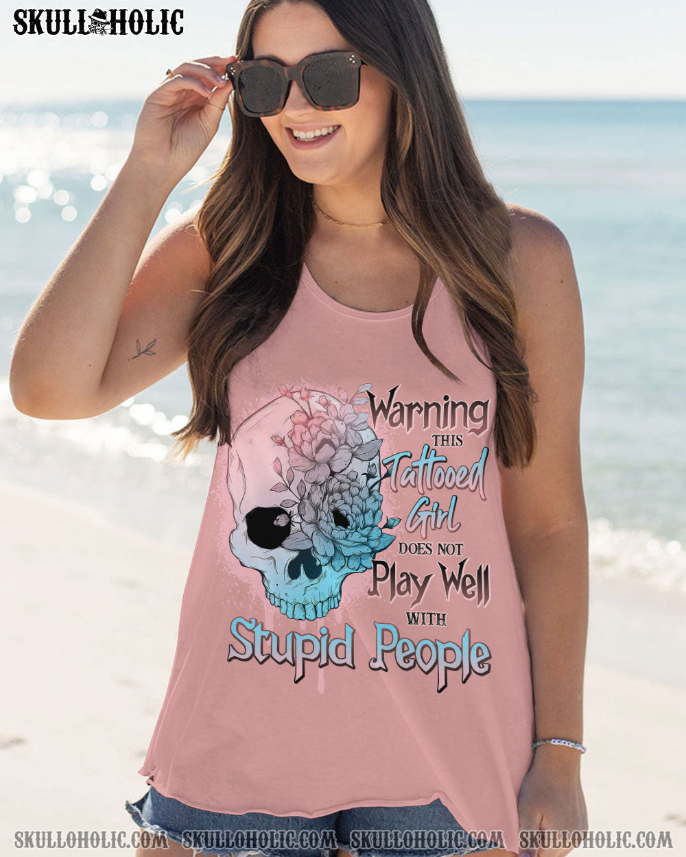 WARNING THIS TATTOOED GIRL PINK ALL OVER PRINT - TLNO1711222