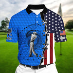 BigCrowns Best US Folf Player Multicolor Personalized 3D Golf Polo Shirt