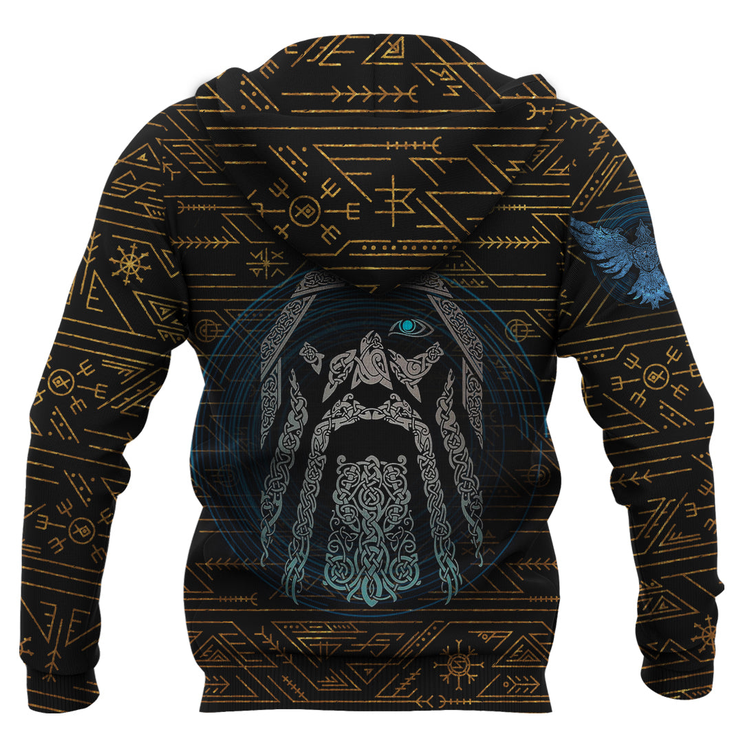 Odin Raven Golden Pattern Viking