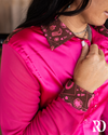 PINK PISTOL SATIN MESH PERFORMANCE RODEO SHIRT
