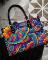 Colorful Turtle Leather Handbag