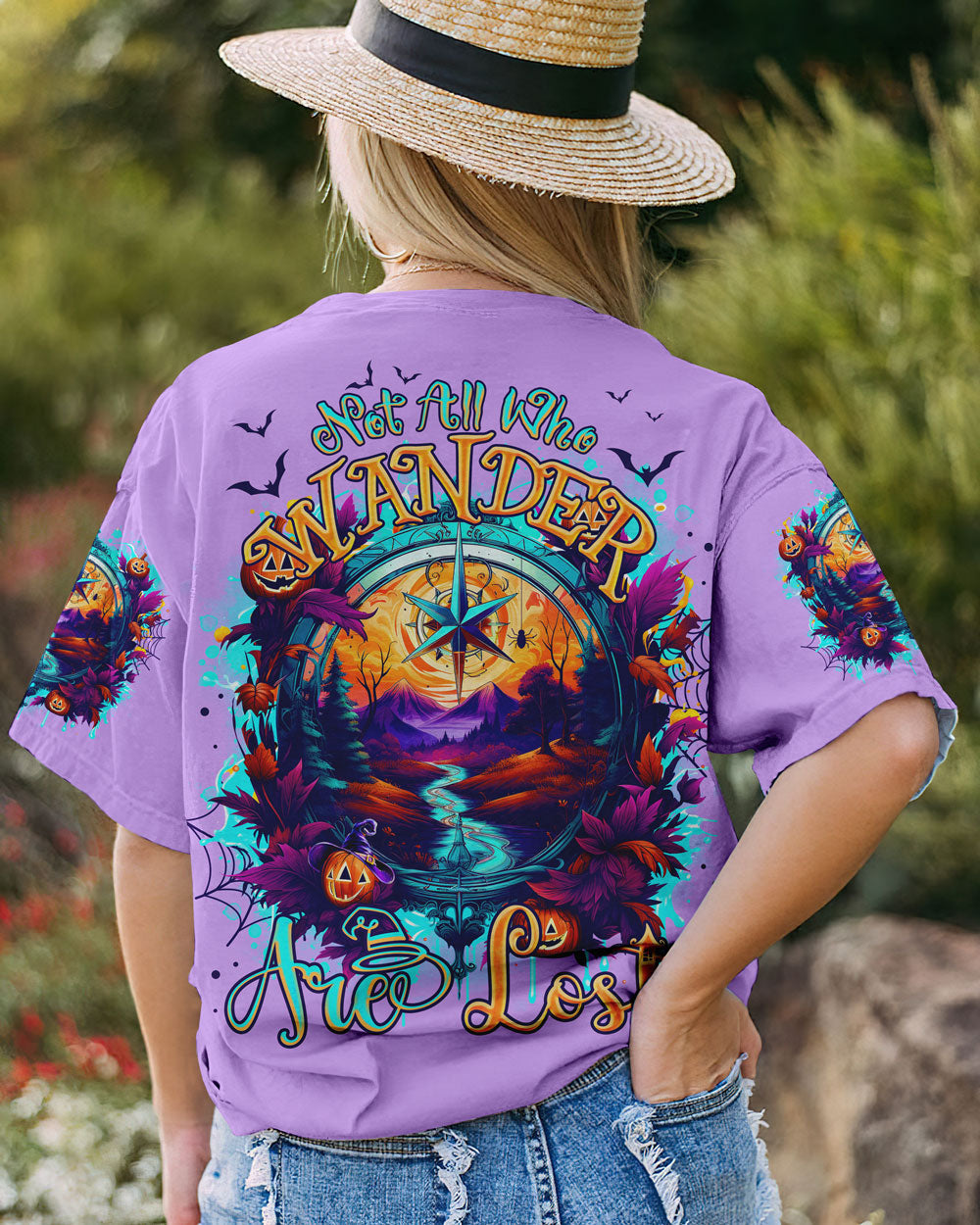 NOT ALL WHO WANDER ARE LOST COMPASS HALLOWEEN ALL OVER PRINT - TLNO2507231
