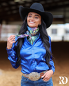 ROYAL BLUE SATIN PERFORMANCE RODEO SHIRT