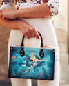 Mermaid And Dolphin Leather Handbag