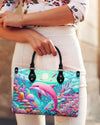 Bigcrowns DOLPHIN IN THE OCEAN LEATHER HANDBAG G0407244