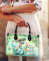 She Is Tossed By The Waves Mermaid Leather Handbag