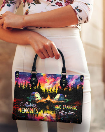 Making Memories One Campfire At A Time Leather Handbag