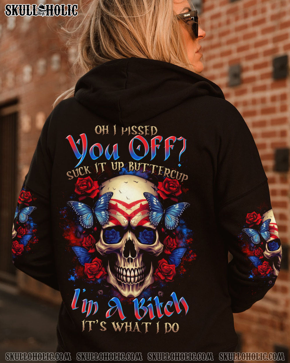 OH I PISSED YOU OFF SKULL ROSE AMERICA ALL OVER PRINT - TLTR1305231