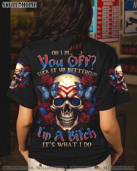 OH I PISSED YOU OFF SKULL ROSE AMERICA ALL OVER PRINT - TLTR1305231