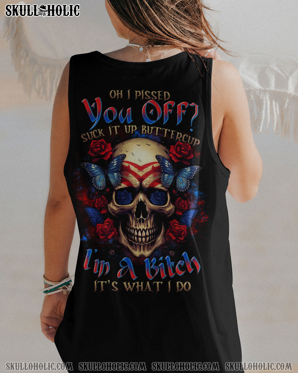 OH I PISSED YOU OFF SKULL ROSE AMERICA ALL OVER PRINT - TLTR1305231