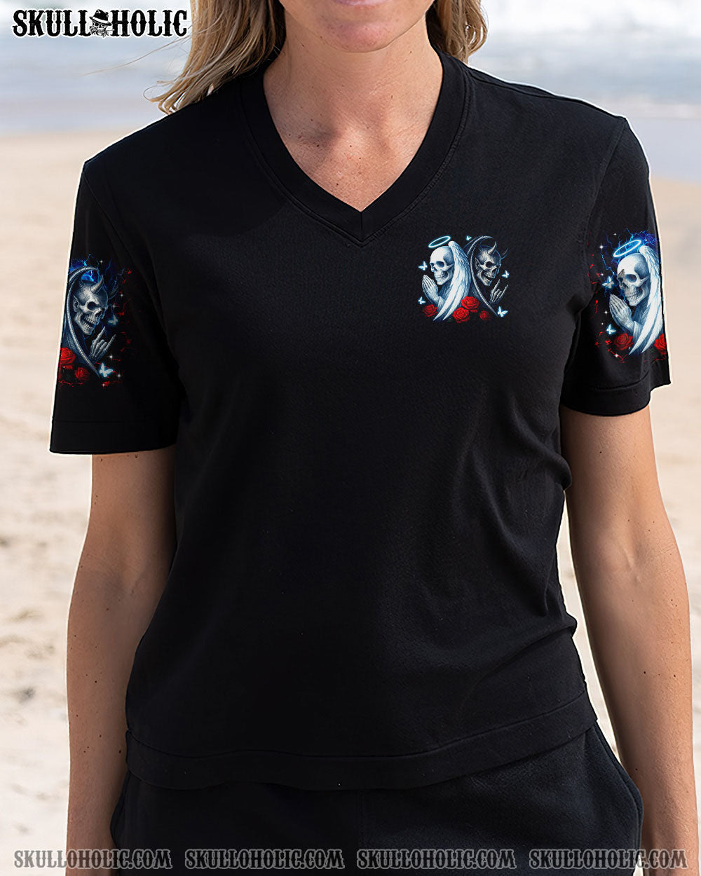 DON'T TRY TO FIGURE ME OUT SKULL ANGEL DVIL ALL OVER PRINT  -  TLTR1704253