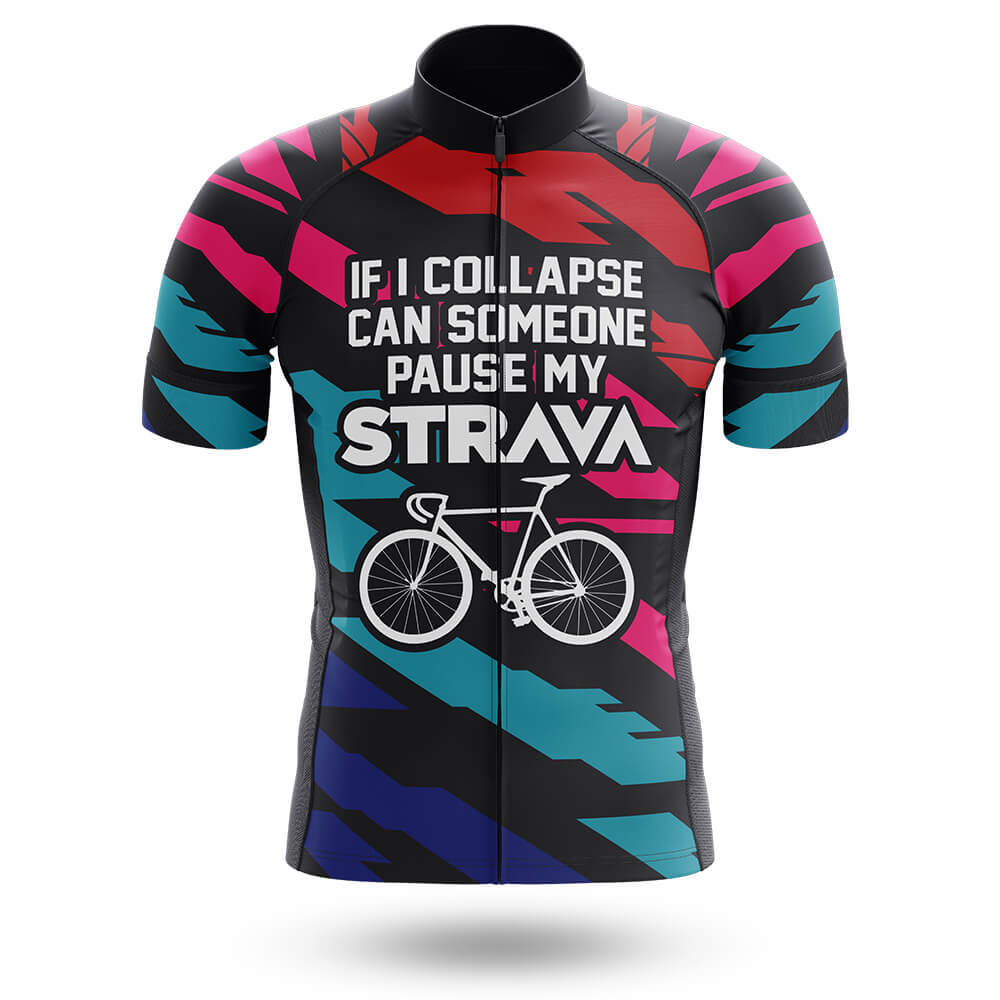 Pause My Strava Premium Cycling Jersey And Bib Shorts For Men