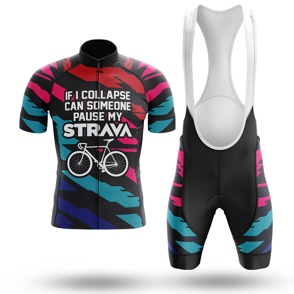 Pause My Strava Premium Cycling Jersey And Bib Shorts For Men
