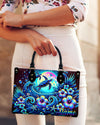 Turtle Under Moon Leather Handbag