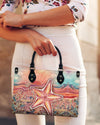 Salty Kisses And Starfish Wishes Leather Handbag