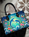 Dolphin Moon Leather Handbag