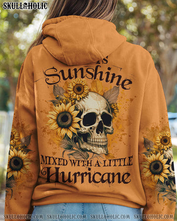 SHE IS SUNSHINE SUNFLOWER SKULL ALL OVER PRINT - YHLN0902231