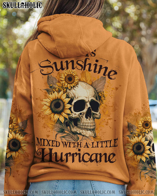 SHE IS SUNSHINE SUNFLOWER SKULL ALL OVER PRINT - YHLN0902231