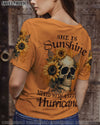 SHE IS SUNSHINE SUNFLOWER SKULL ALL OVER PRINT - YHLN0902231