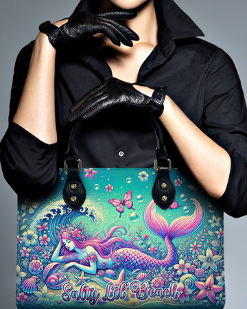 Salty Lil' Beach Mermaid Leather Handbag