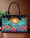 Happiness Comes In Waves Leather Handbag