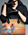 Smell The Sea Feel The Breeze Turtle Leather Handbag