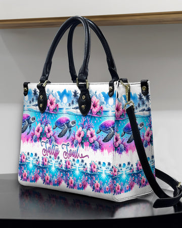 Salty Soul Flower Turtle Leather Handbag