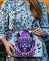 THREE SKULL REAPER ROSES LEATHER HANDBAG - TLPQ2503242