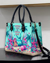 Mermaid Kisses And Starfish Wishes Leather Handbag